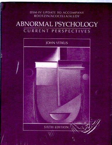 Book Abnormal Psychology/dsm-iv Update/casebook In Abnormal Psychology free