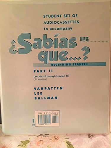 Book Student Set of Audiocassettes to Accompany Sabias Que: Beginning Spanish : Leccion 10 Through Leccion 18 free