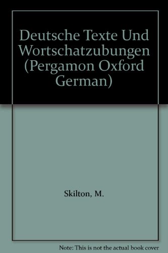 Book Deutsche Texte Und Wortschatzubungen (pergamon Oxford German) free