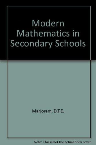 Book Modern Mathematics In Secondary Schools free