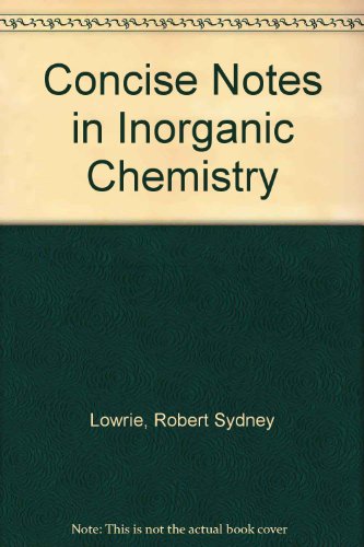 Book Concise Notes In Inorganic Chemistry free