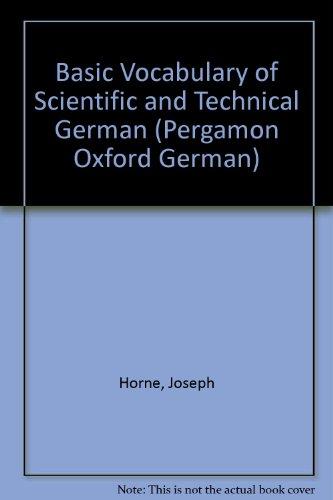 Book A Basic Vocabulary of Scientific and Technological German (Pergamon Oxford German) free