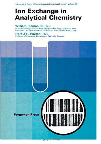 Book Ion exchange in analytical chemistry, (International series of monographs in analytical chemistry, v. 38) free