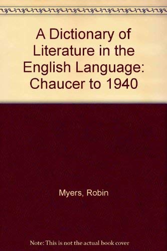 Book A dictionary of literature in the English language, from Chaucer to 1940 free