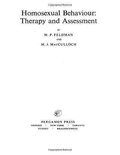 Book Homosexual behaviour: therapy and assessment, (International series of monographs in experimental psychology, v. 14) free