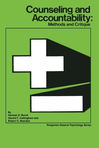 Book Counseling And Accountability: Methods And Critique (pergamon General Psychology Series, Pgps-30) free