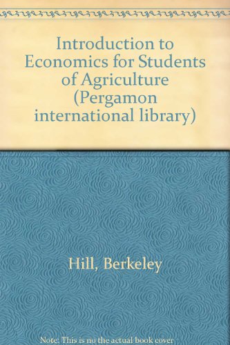 Book An introduction to economics for students of agriculture free
