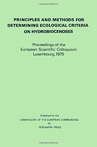 Book Principles And Methods For Determining Ecological Criteria On Hydrobiocenoses free