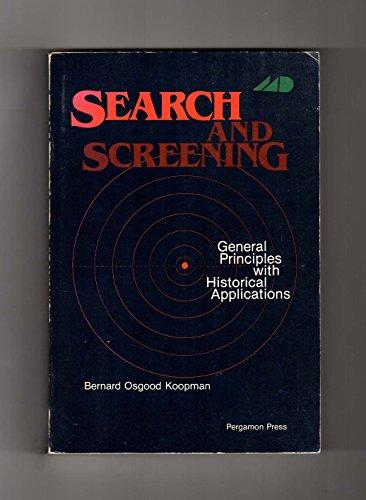 Book Search and Screening. General Principles with Historical Applications free