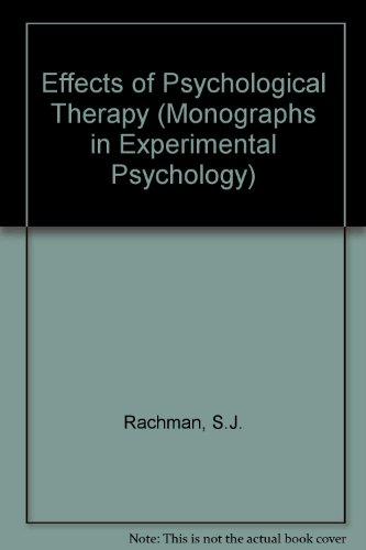 Book The effects of psychological therapy (International series in experimental psychology ; v. 24) free