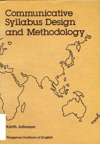 Book Communicative syllabus design and methodology (Language teaching methodology series) free
