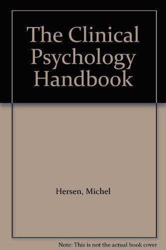 Book Clinical Psychology Handbook (Pergamon General Psychology Series) free