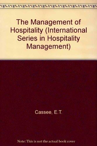 Book The Management Of Hospitality (international Series In Hospitality Management) free
