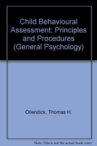 Book Child Behavioral Assessment: Principles And Procedures free