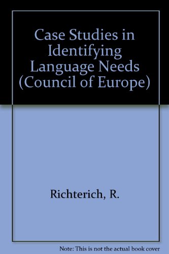 Book Case Studies In Identifying Language Needs (council Of Europe Modern Languages Project) free