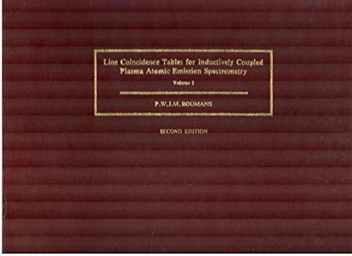 Book Line Coincidence Tables for Inductively Coupled Plasma Atomic Emission Spectrometry (2 Volume Set) free