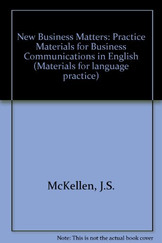 Book New Business Matters: Practice Materials For Business Communication In English (materials For Language Practice) free
