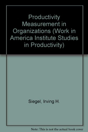 Book Productivity Measurement In Organizations: Private Firms And Public Agencies (work In America Institute Studies In Productivity) free