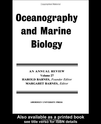 Book Oceanography And Marine Biology, An Annual Review free