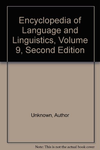 Book Encyclopedia of Language and Linguistics, Volume 9, Second Edition free