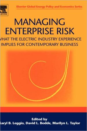 Book Managing Enterprise Risk: What the Electric Industry Experience Implies for Contemporary Business (Elsevier Global Energy Policy and Economics Series) free