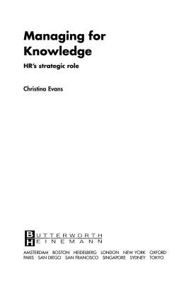 Book Managing for Knowledge free