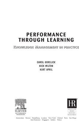 Book Performance Through Learning free