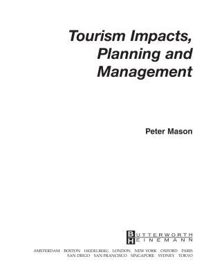 Book Tourism Impacts, Planning And Management free