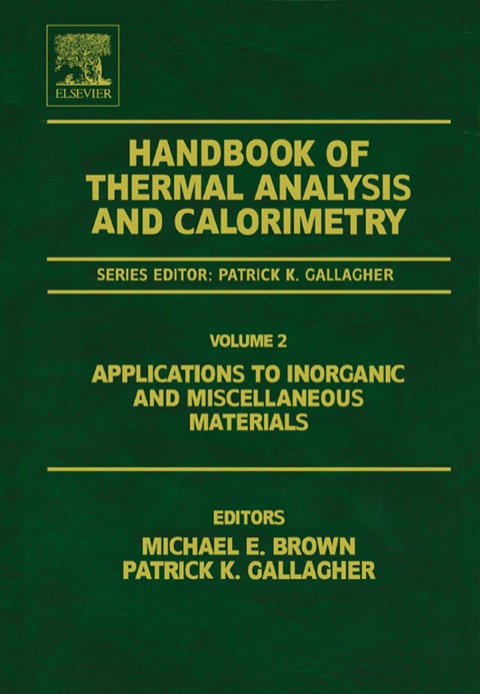 Book Handbook of Thermal Analysis and Calorimetry free