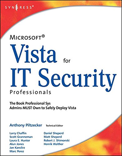 Book Microsoft Vista for IT Security Professionals free