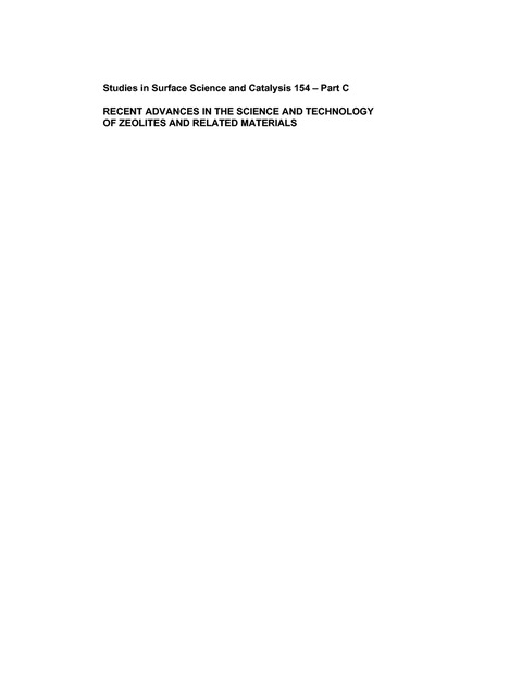 Book Recent Advances in the Science and Technology of Zeolites and Related Materials free