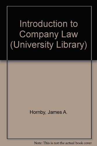 Book Introduction To Company Law (univ. Lib.) free