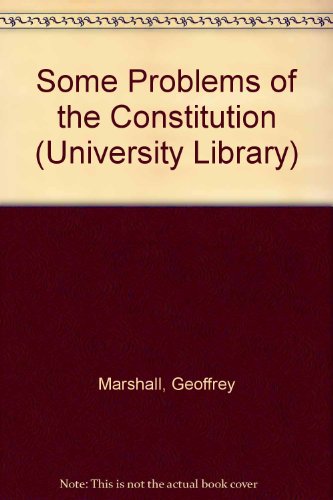 Book Some Problems of the Constitution (Univ. Lib.) free