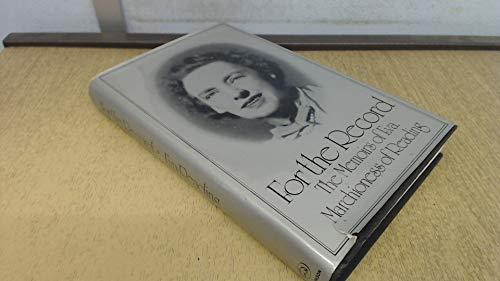 Book For the Record: The Memoirs of Eva, Marchioness of Reading free Book For the Record: The Memoirs of Eva, Marchioness of Reading free