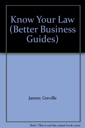Book Know Your Law (better Business Guides) free
