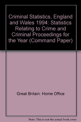 Book Criminal Statistics, England And Wales: Statistics Relating To Crime And Criminal Proceedings For The Year (command Paper) free
