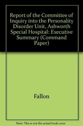 Book Executive Summary of the Report of the Committee of Inquiry into the Personality (Command Paper 4194-I) free