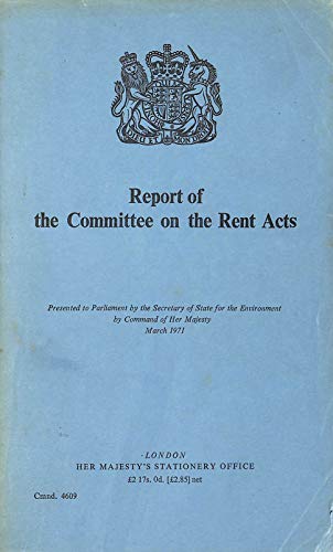 Book Report of the Committee on the Rent Acts, ([Great Britain. Parliament. Papers by command] Cmnd) free