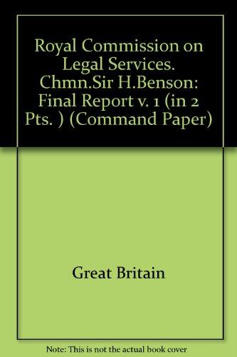 Book The Royal Commission on Legal Services: Final report (Cmnd. ; 7648) free