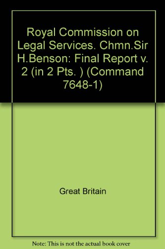 Book The Royal Commission on Legal Services: Final report (Cmnd. ; 7648) free