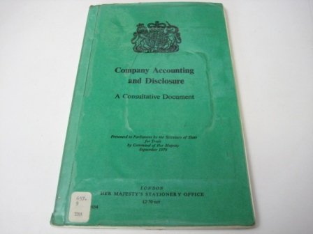 Book Company Accounting and Disclosure: A Consultative Document (Command 7654) free