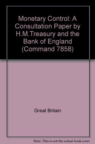 Book Monetary control: [a consultation paper (Cmnd. ; 7858) free