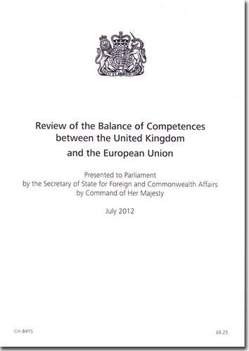 Book Review of the balance of competences between the United Kingdom and the European Union (Cm.) free