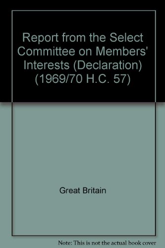 Book Report From The Select Committee On Members' Interest (declaration) free