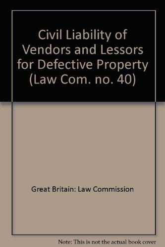 Book Civil Liability Of Vendors And Lessors For Defective Premises free