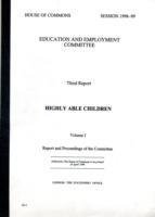 Book 3rd Report: Highly Able Children House of Commons Papers: 1998-99 free