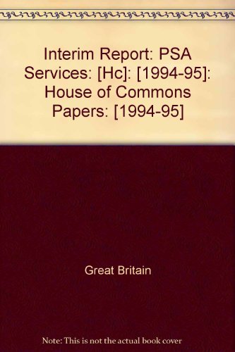 Book Interim Report, Psa Services: The Sale Of Psa Projects : Report free