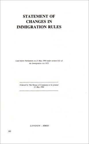 Book Statement of Changes in Immigration Rules: House of Commons Papers: [1993-94] free
