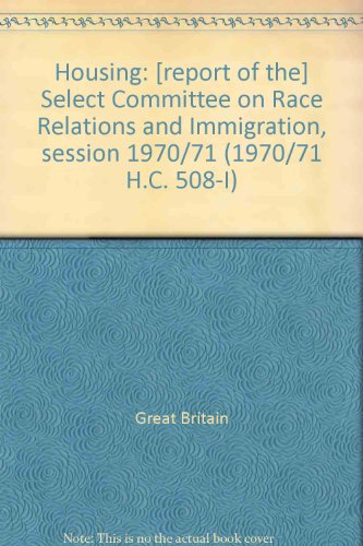 Book Housing: Session 1970-71 ([reports And Papers - House Of Commons] ; 508, I-iii) free