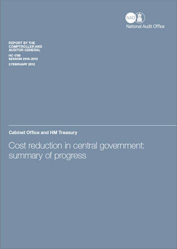 Book Cost reduction in central government: summary of progress (House of Commons Papers) free